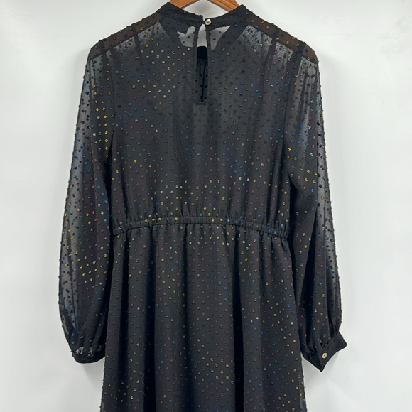 Modcloth Established Aplomb Rainbow Swiss Dot Long Sleeve Dress Size Large - Picture 8 of 12